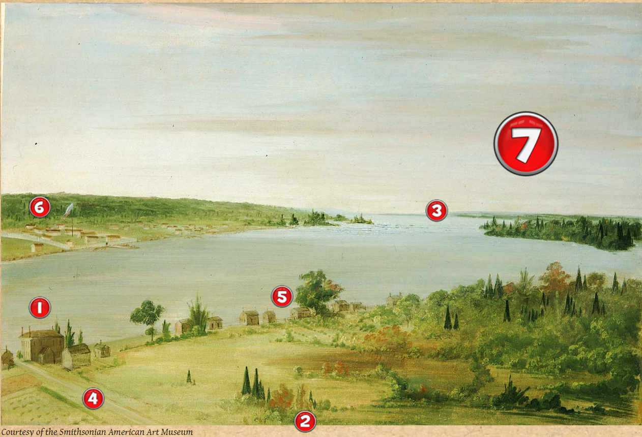 Sault Ste. Marie in 1836: The Fur Trading Outpost.  Courtesy of the Smithsonian American Art Museum