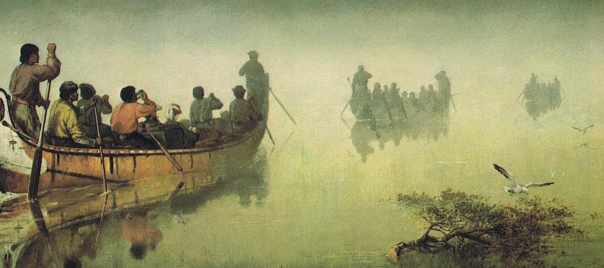 Canoes in Fog, Lake Superior, 1869, Frances Hopkins  Glenbow Museum Collection; Purchased, 1955  55.8.1