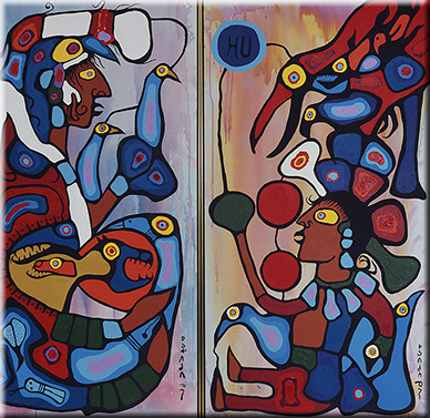 Norval Morrisseau, The Storyteller: The Artist and His Grandfather, 1978