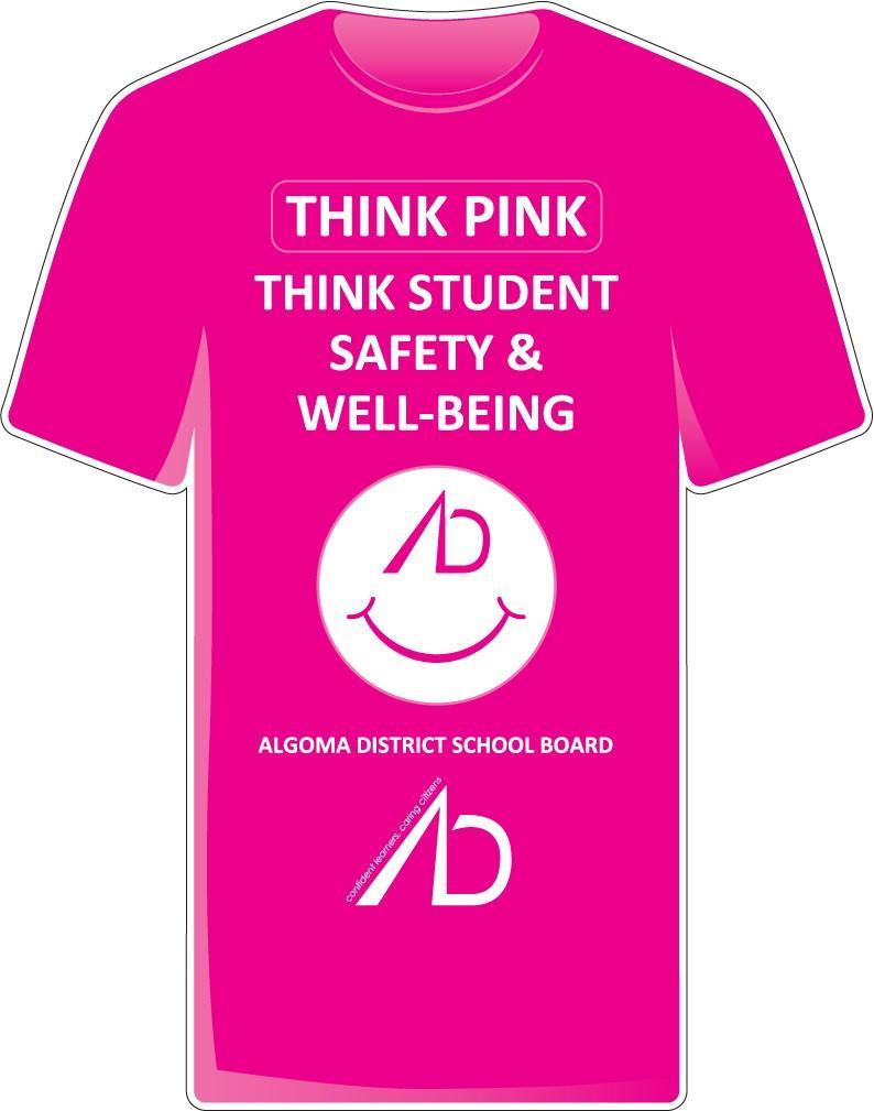 pink shirt with wording