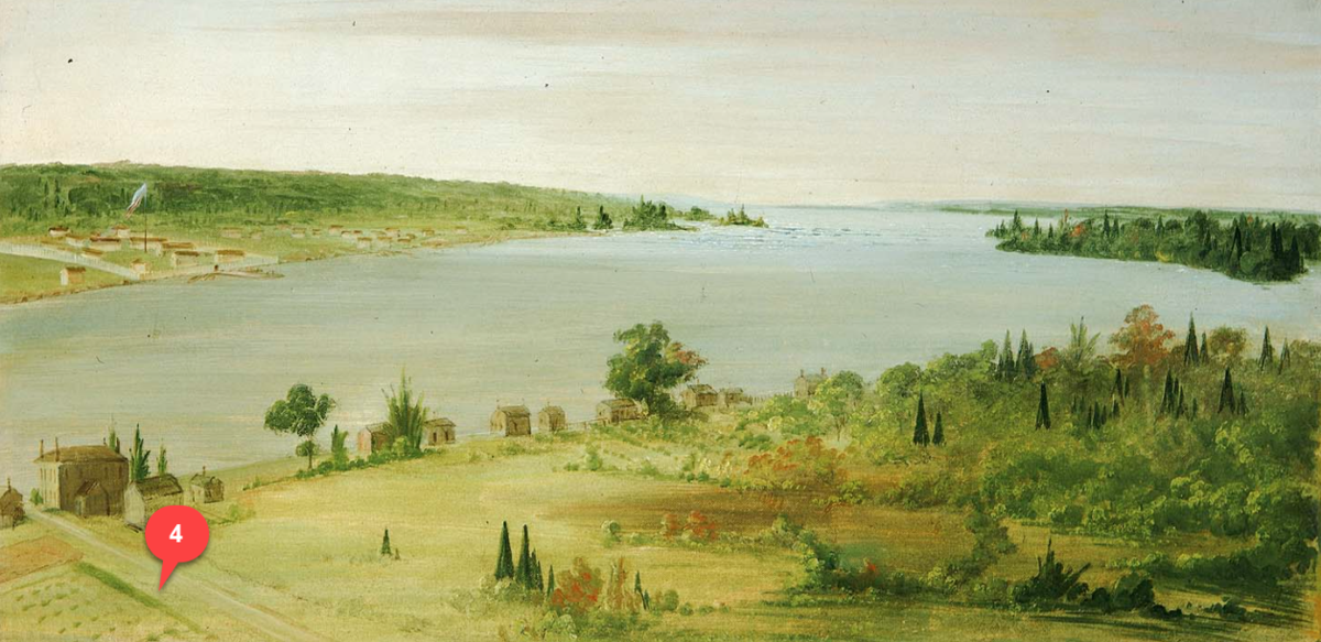 Sault Ste. Marie Fur Trading POst.  Courtesy of the Smithsonian American Art Museum